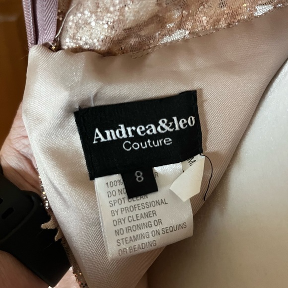 Stunning Andrea & Leo Couture Rose Gold  Sparkle, Embellished Prom Dress Sz 8 - Picture 15 of 15